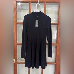 Wild Fable Long Sleeve Dress Black Sparkle Mock Neck Party LBD Medium